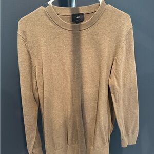 H&M Men's Crewneck Sweater in Light Brown Camel